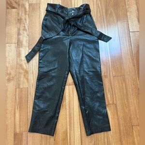 Wilfred Vegan Leather High Rise Pants with Belt Size 8